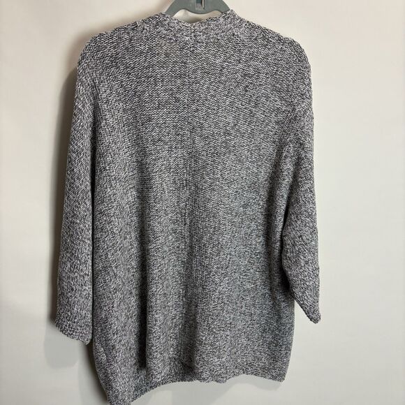 J Jill Pure Jill Cardigan Womens 2X Two Tone Marled Knit Tie 3/4 Kimono Sleeve - Picture 11 of 11